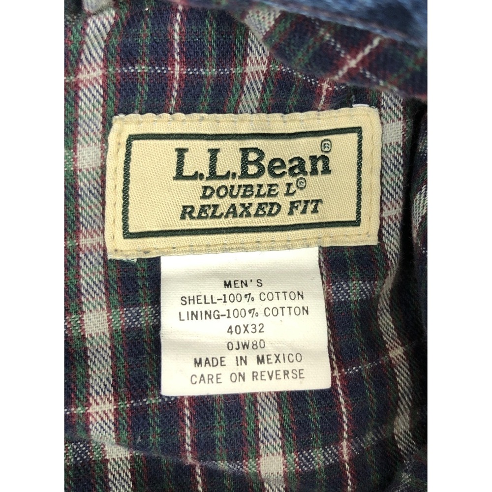 LL Bean Double L Relaxed Fit Flannel Lined Jeans Mens 40x32 Dark Wash Denim Blue - Picture 3 of 9